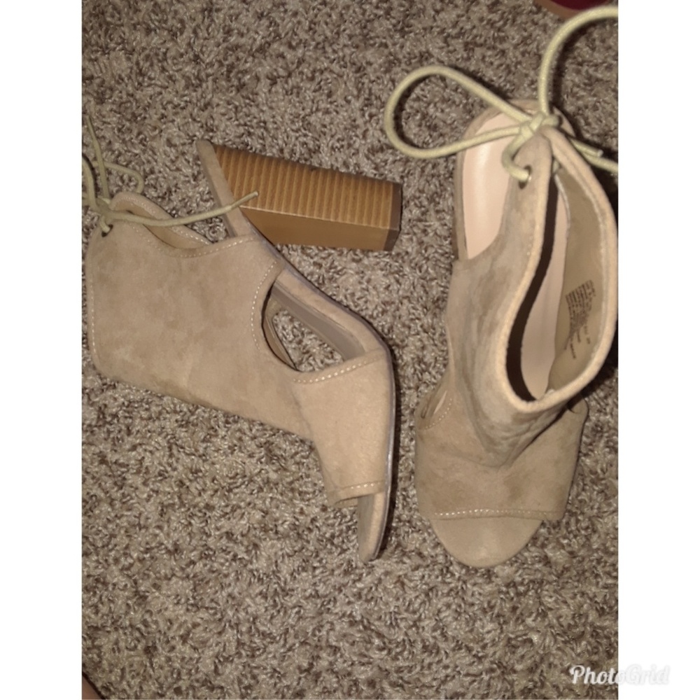 Peep toe booties